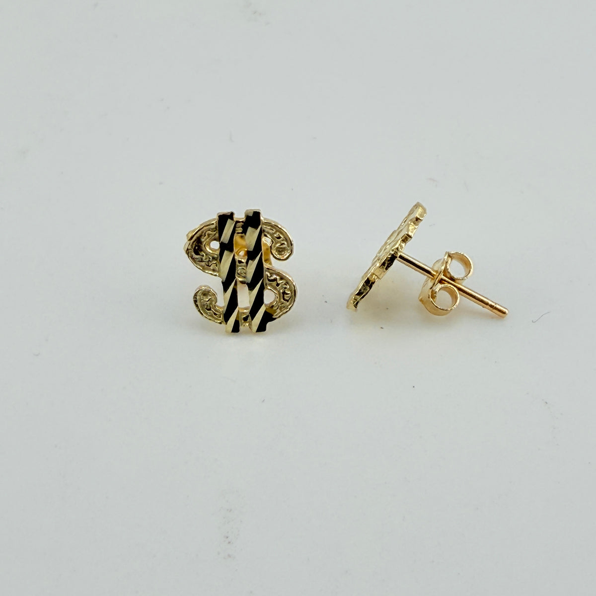 10K Gold Money Sign Earrings Mini