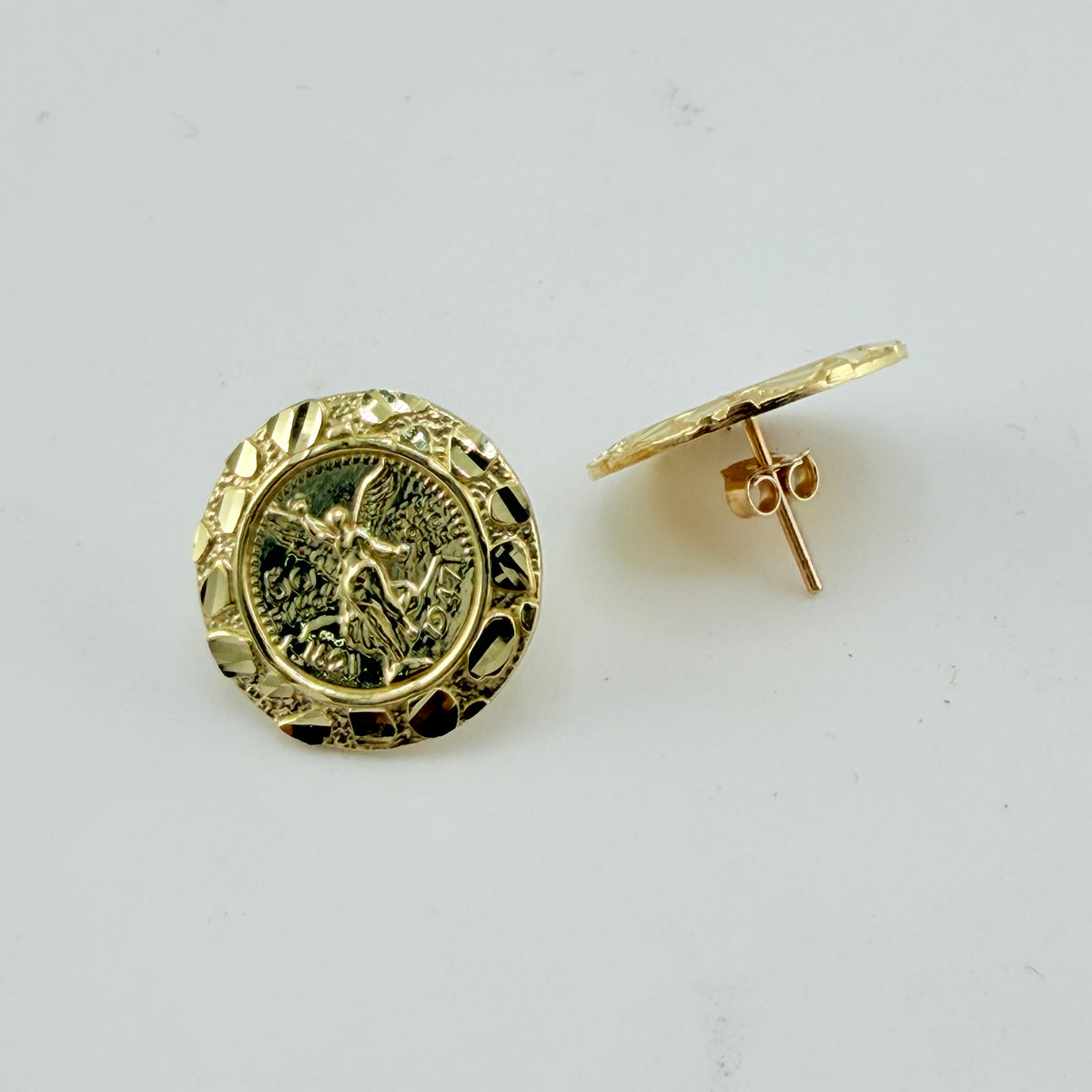 10K Gold Centenario Nugget Earrings