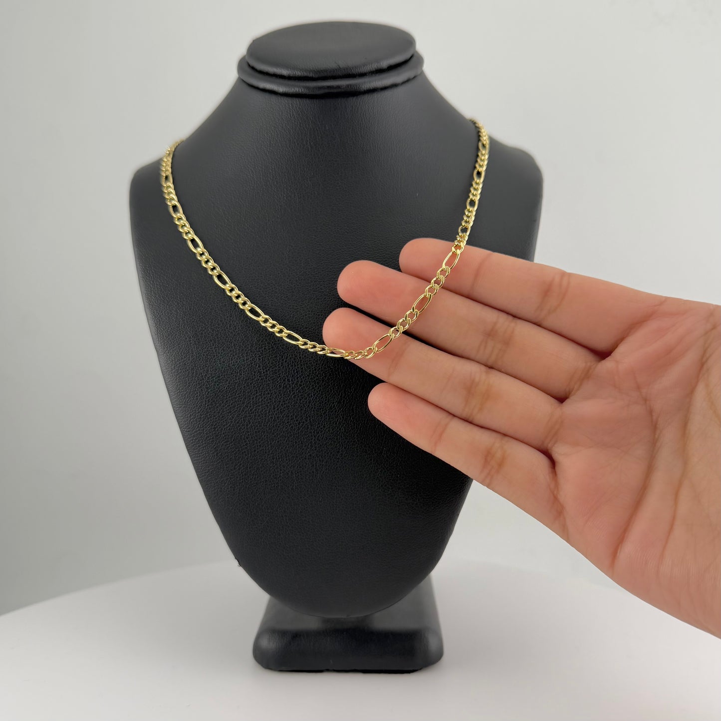 10k Gold 3.3mm Hollow Figaro Chain