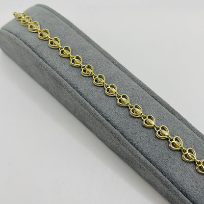 10K Gold Princess Heart Bracelet (M)