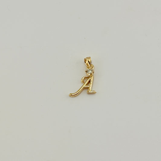 10K Gold Cursive Initial Charm Princess Edition