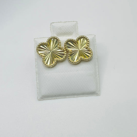 10k Gold Fancy Clover Earrings