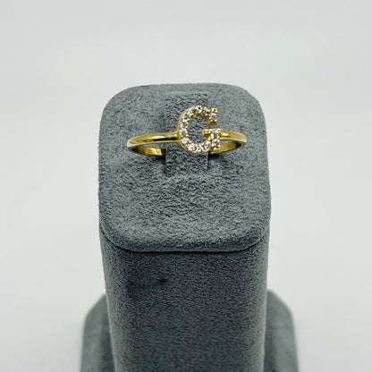 10K Gold CZ Initial Ring