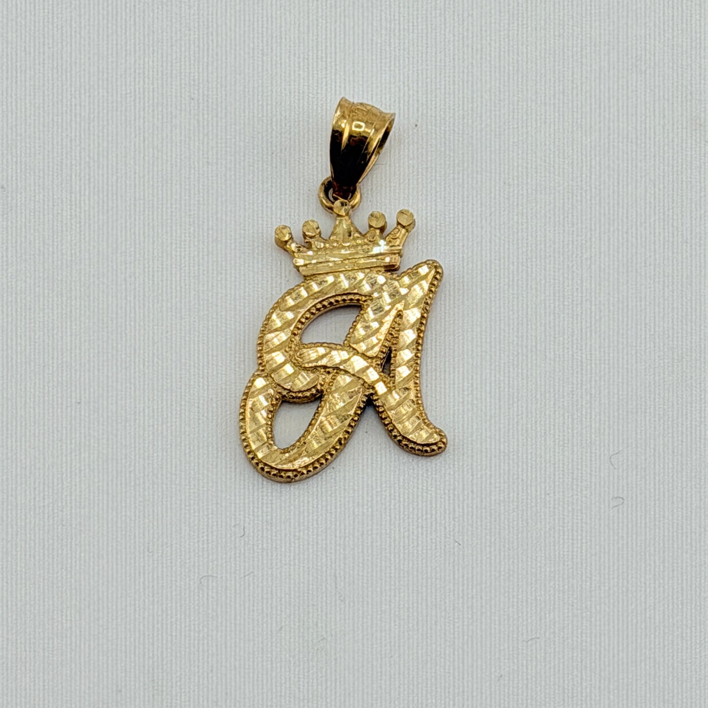 10K Gold Initial Charm with Crown (small)
