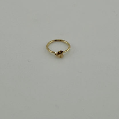 14k Gold Heart Nugget Hoop Nose Ring
