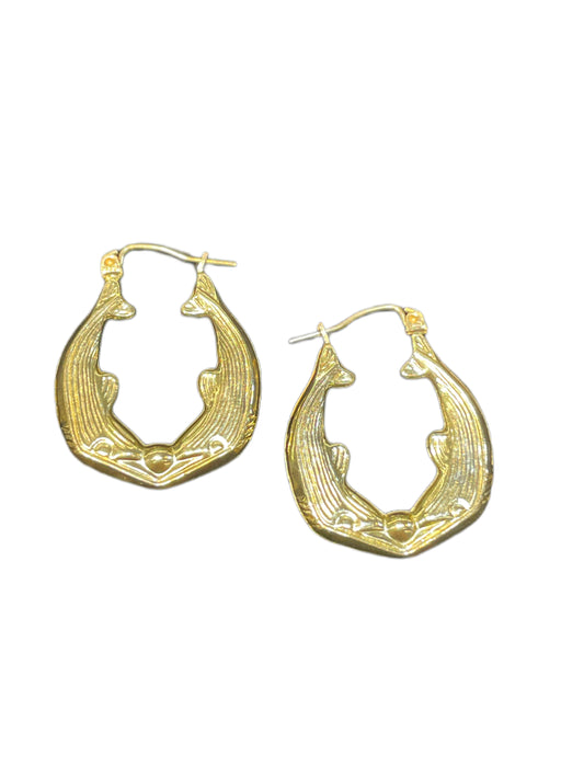 10K Gold Whale Hoop Earrings (small)