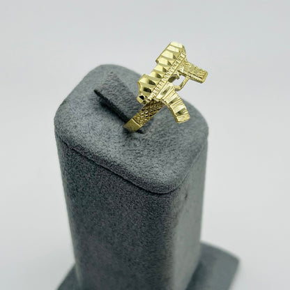 10K Gold Gun Ring | Face Size: 0.5"
