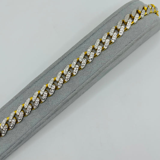 10K Gold 10 mm Miami Cuban Monaco Bracelet