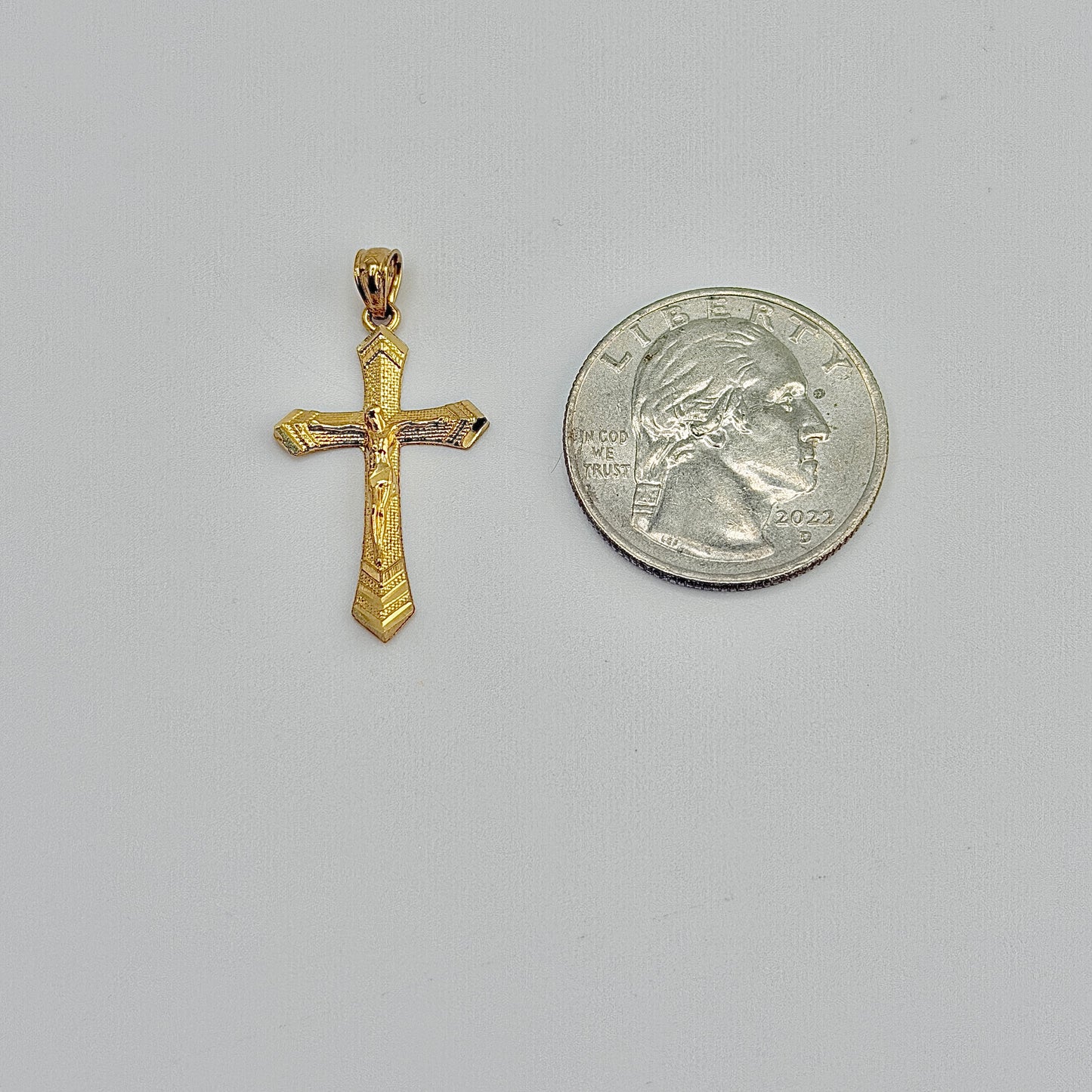 10k Gold Sleek Cross Charm (small)