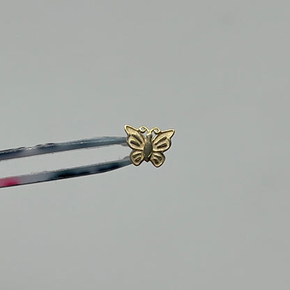 14K Gold Butterfly Nose Ring