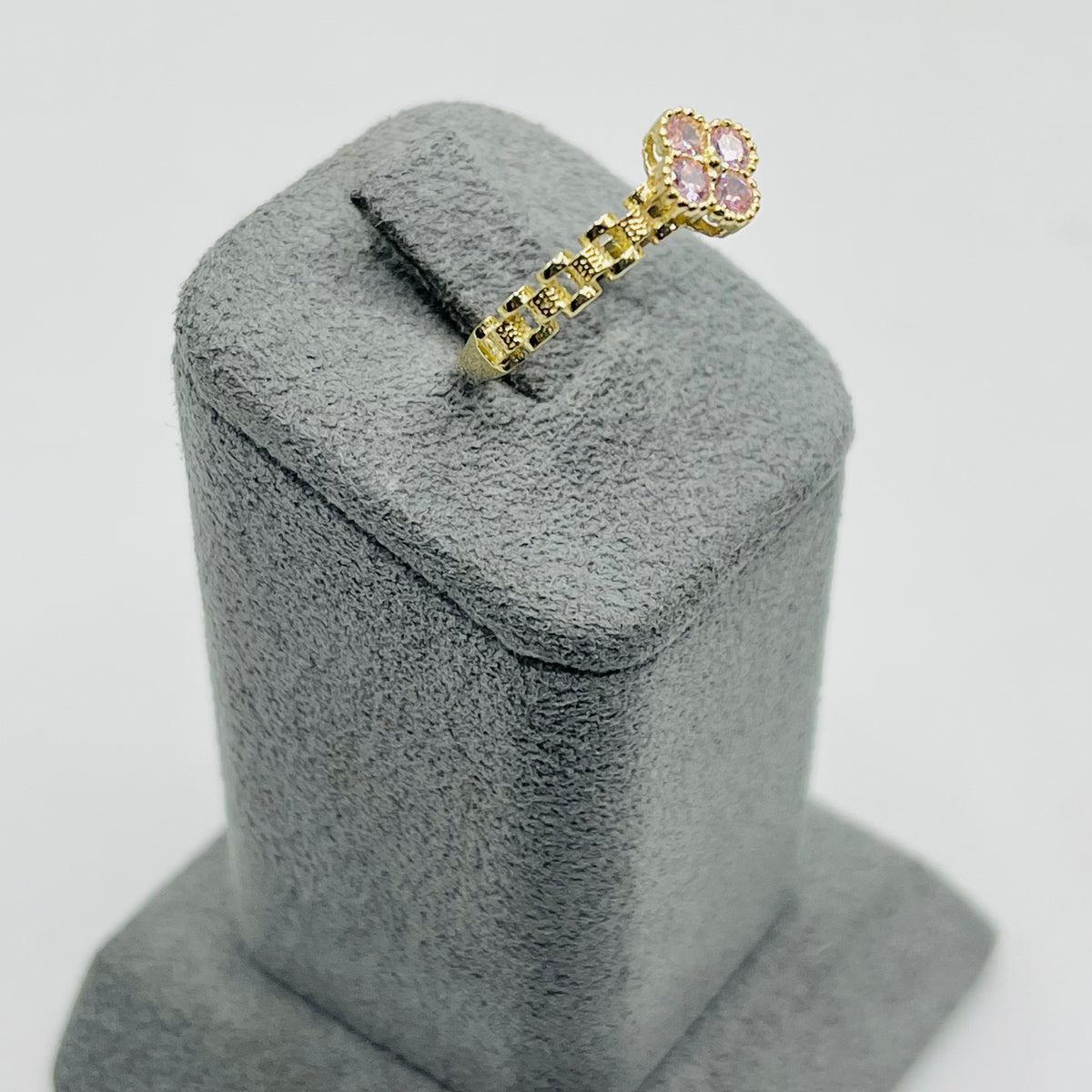 Sml Ring 10k Gold Pink Clover Rx Ring (SML) – Candy Jewelers