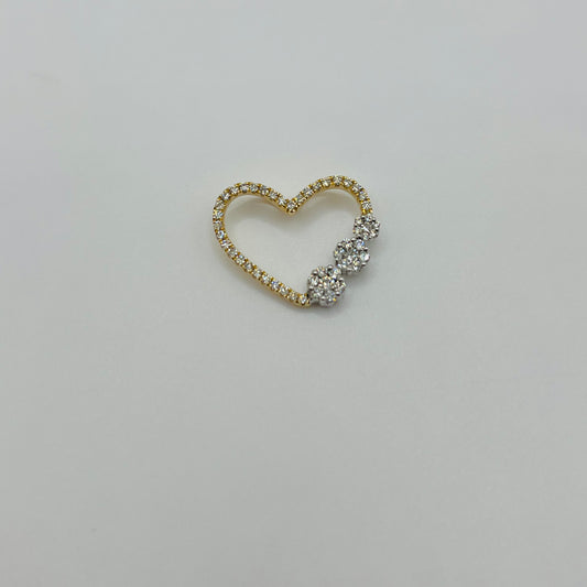 14k Gold Diamond Eterna Love Heart Pendant