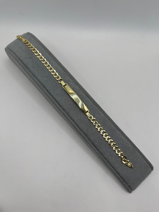 10K Gold 5mm Solid Cuban ID Bracelet