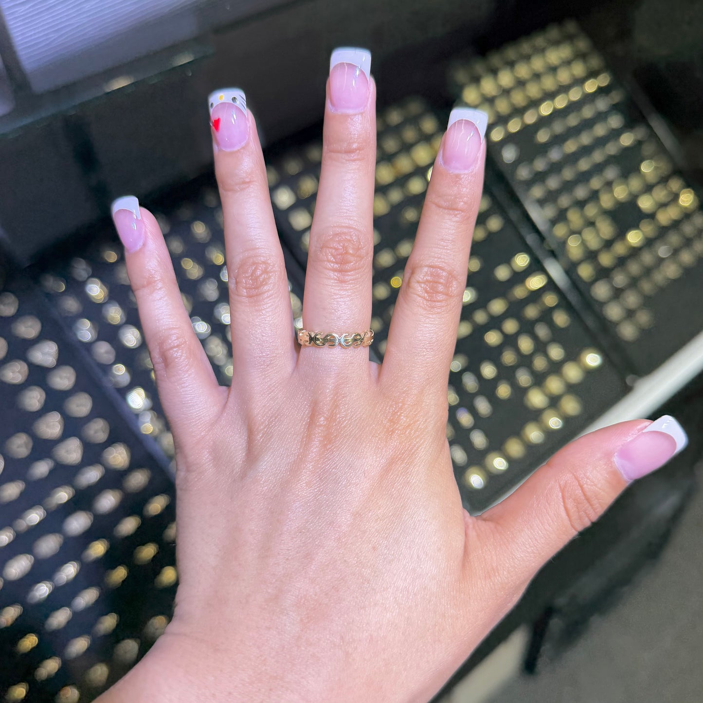 10k Gold Money Sign Band Ring