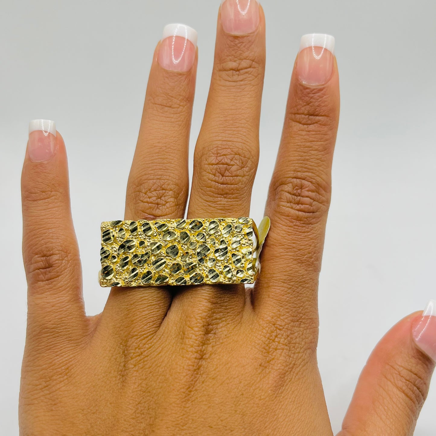 14K Gold Two-Finger Nugget Ring