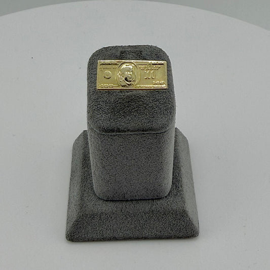 10K Gold Dainty $100 Bill Ring