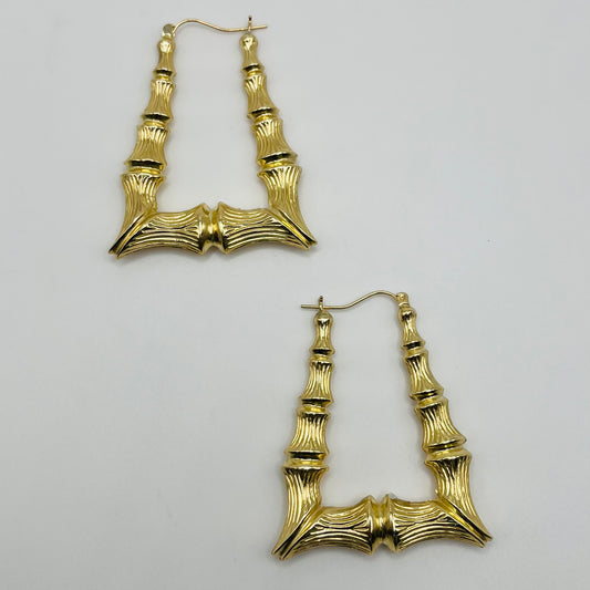 10k Gold Door Knocker Hoops (1.75")