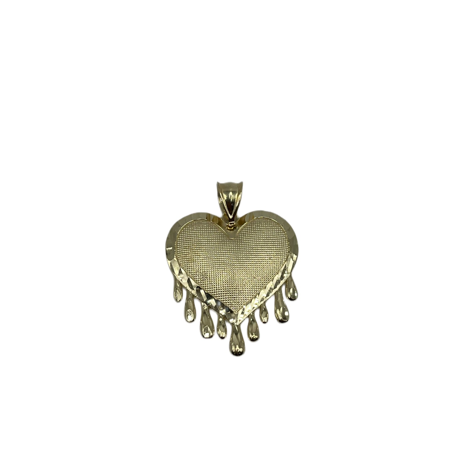 10K Gold Dripping Heart Charm