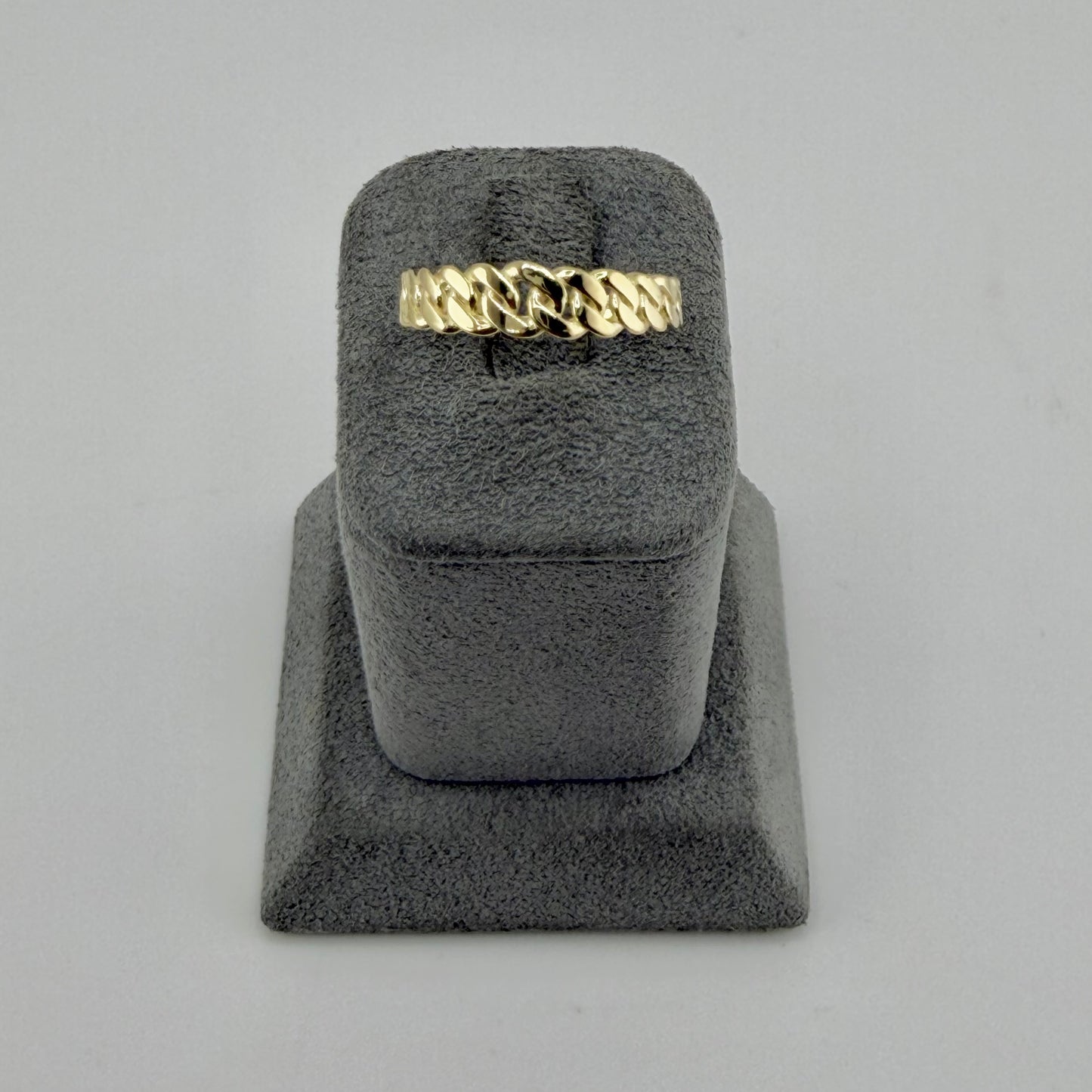 10k Gold Unisex Cuban Band Ring (5mm)