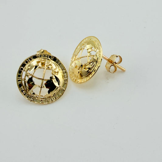 10K Gold The World is Yours Mini Earrings