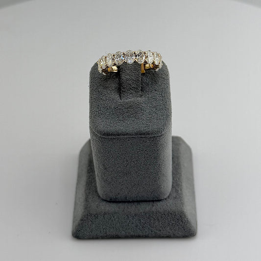 14k Oval Lab Diamond Band Ring - 7