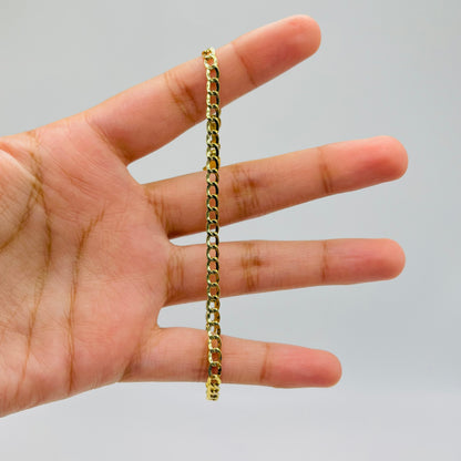 14k Gold Hollow 3.5mm Cuban Bracelet