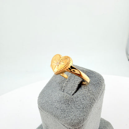 10K Gold Starlight Heart CZ Ring