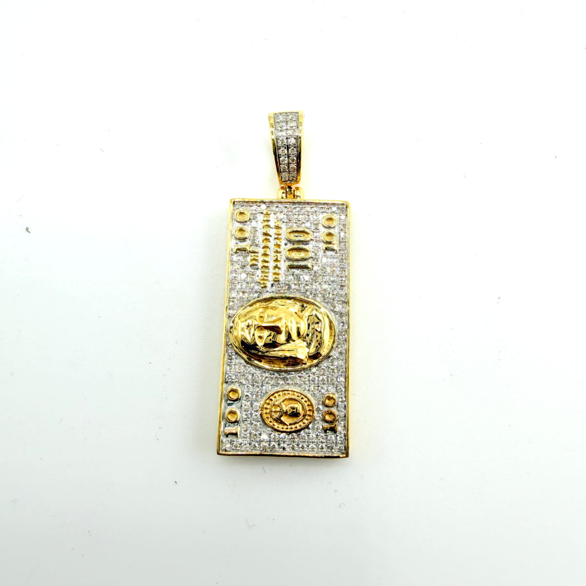 10k Gold Natural Diamond 100$ Money Charm