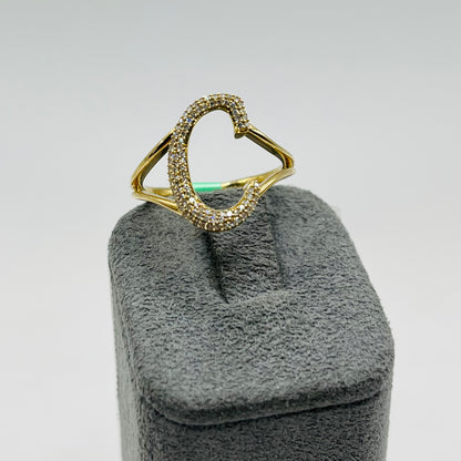 14k Gold Diamond Fancy Intial Ring