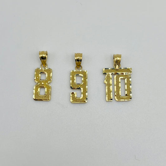 10k Gold Classic Dc Border Number Charm (S)