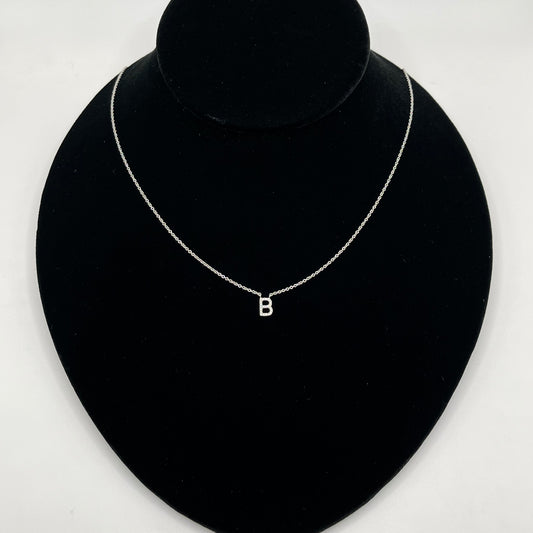 14K White Gold Diamond Classic Initial Chain