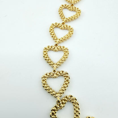 10K Gold RX Open Hearts Bracelet