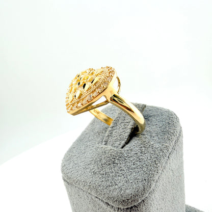 10K Gold Deluxe Nugget Heart with CZ border