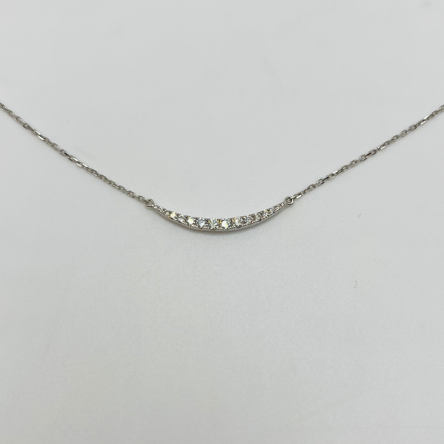 14k White Gold Diamond Lunara Spark Chain