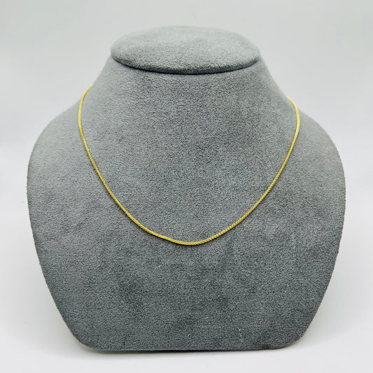 14k Gold 1mm Rollo Chain With Heart Lock