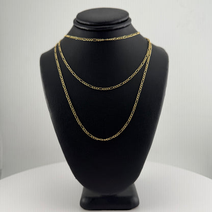 14K Gold Hollow Figaro Chain 2mm