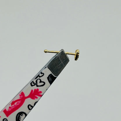 14K Gold Heart Nugget Nose Ring