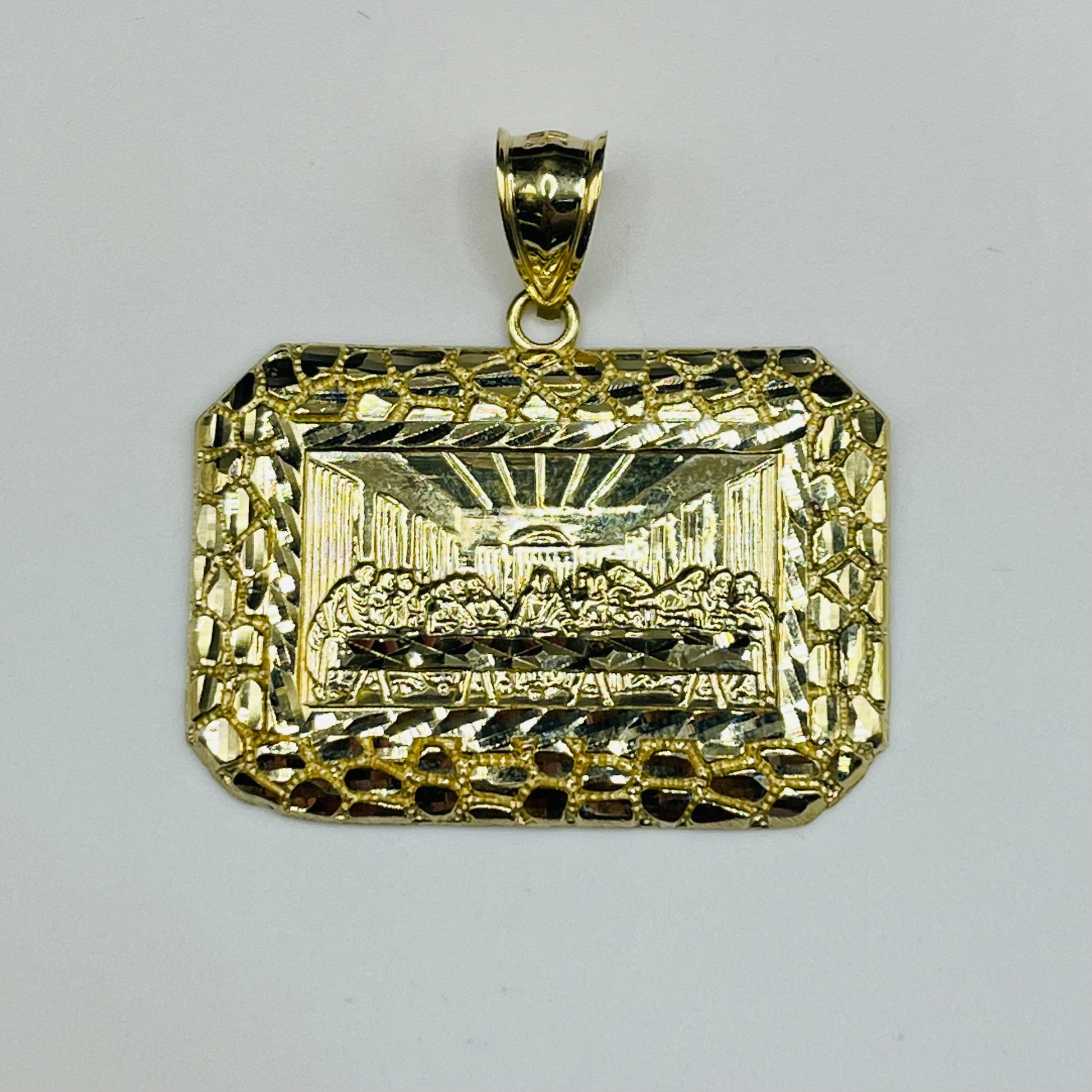 10K Gold Last Supper Nugget Pendant | Face Size: 26mm