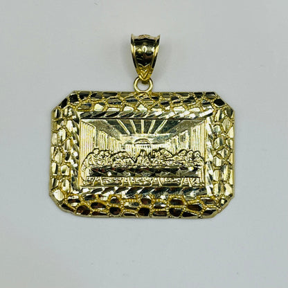 10K Gold Last Supper Nugget Pendant | Face Size: 26mm