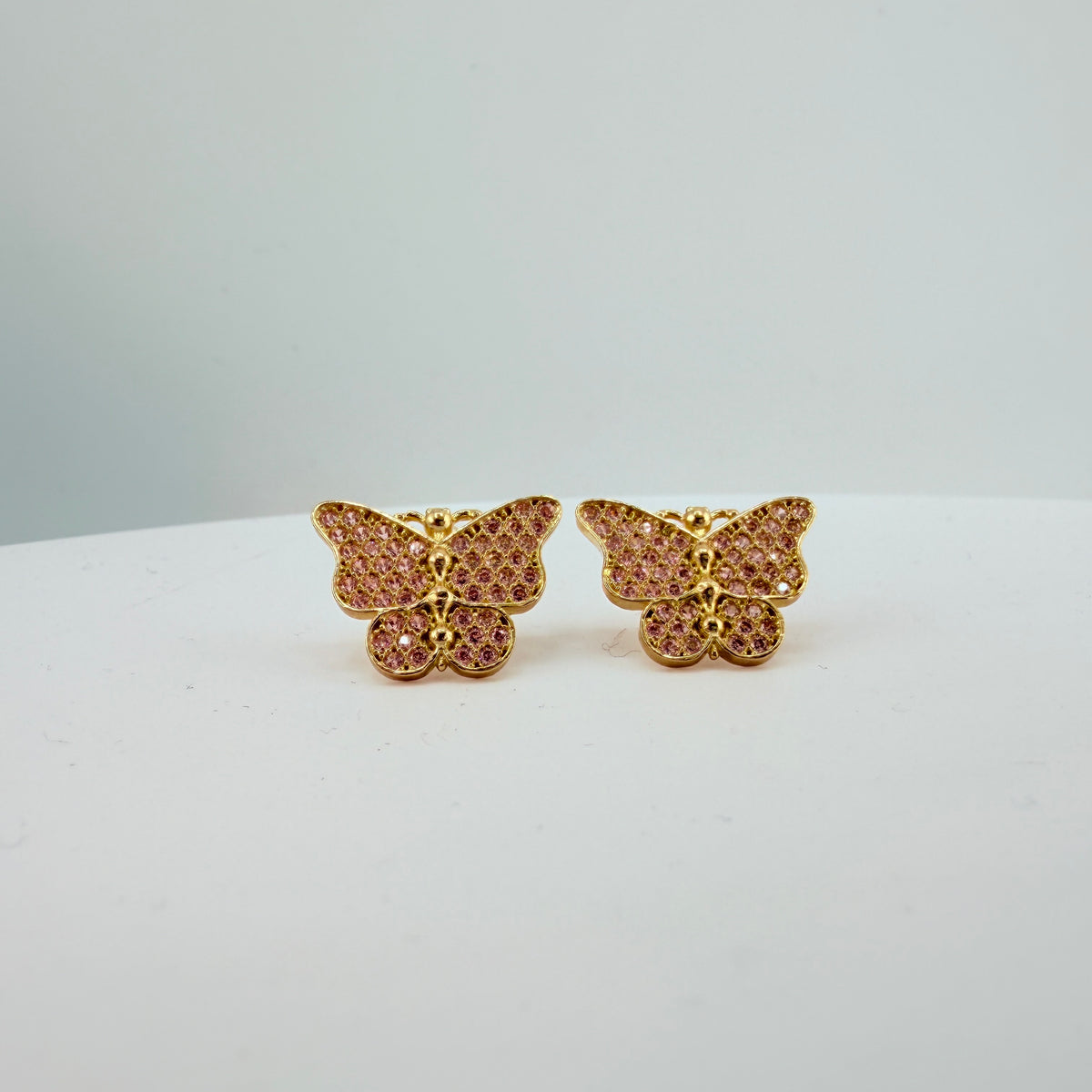 10K Gold CZ Fairytale Butterfly Earrings