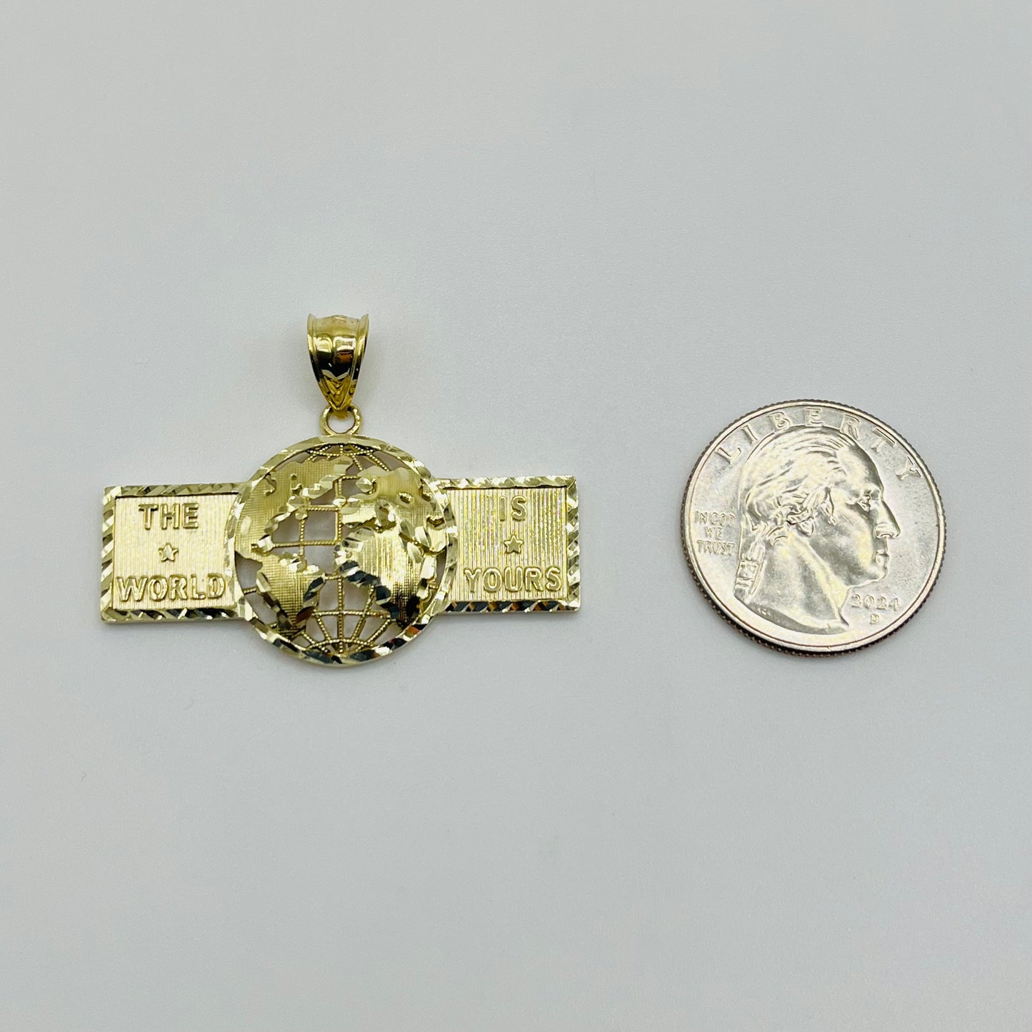 10k Gold World is yours Globe Charm