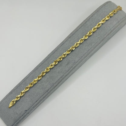 10K Gold 4.5mm Hollow Rope Bracelet