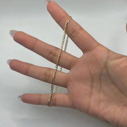 10K Gold 2mm Cuban Anklet