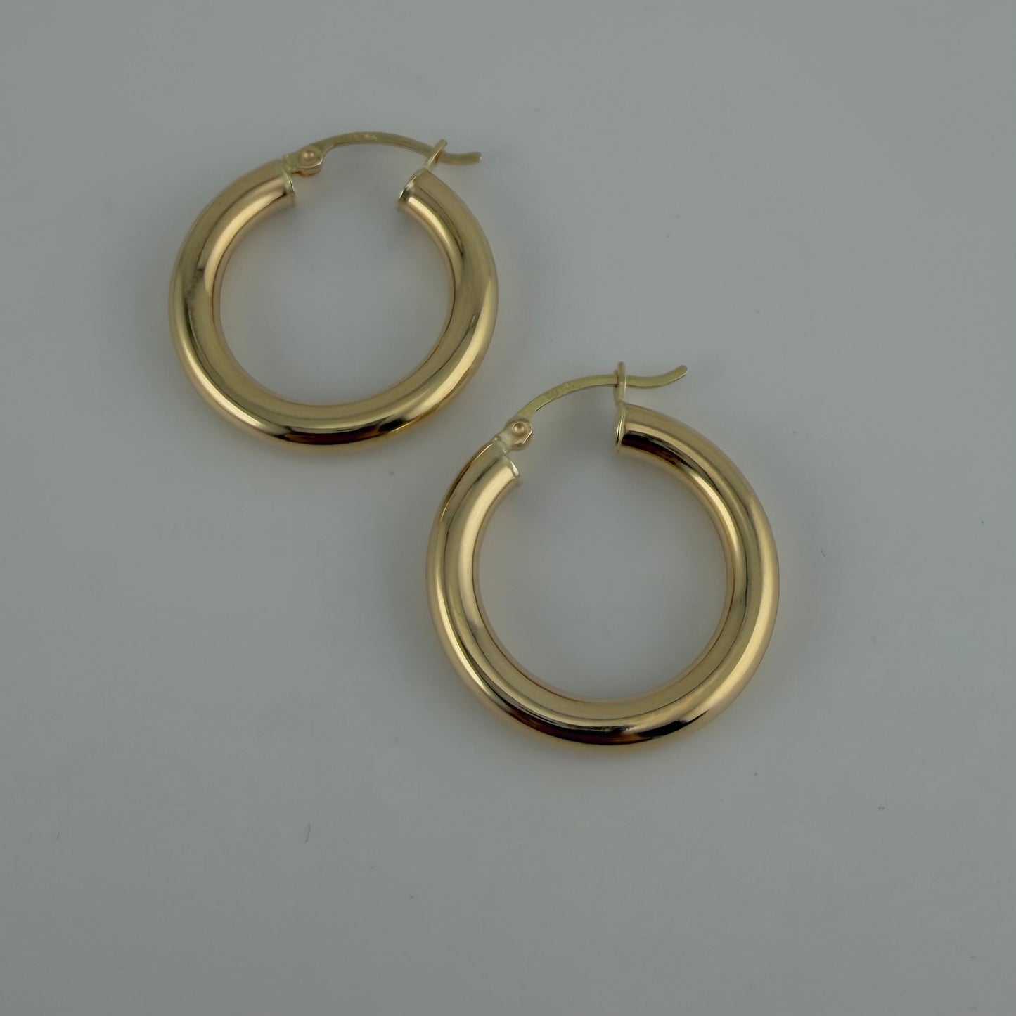 14k Gold Fancy High Polish Hoop Earrings