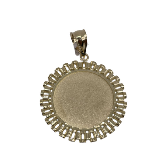 10K Gold RX Round Picture Pendant (large)