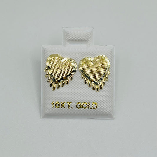 10k Gold Mini Dripping Heart Earrings