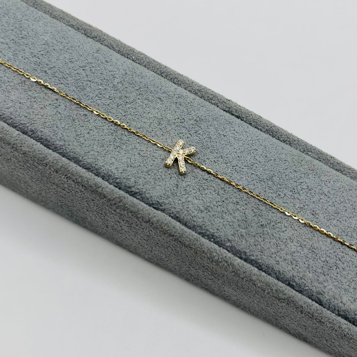 14K Gold Diamond Classic Initial Bracelet