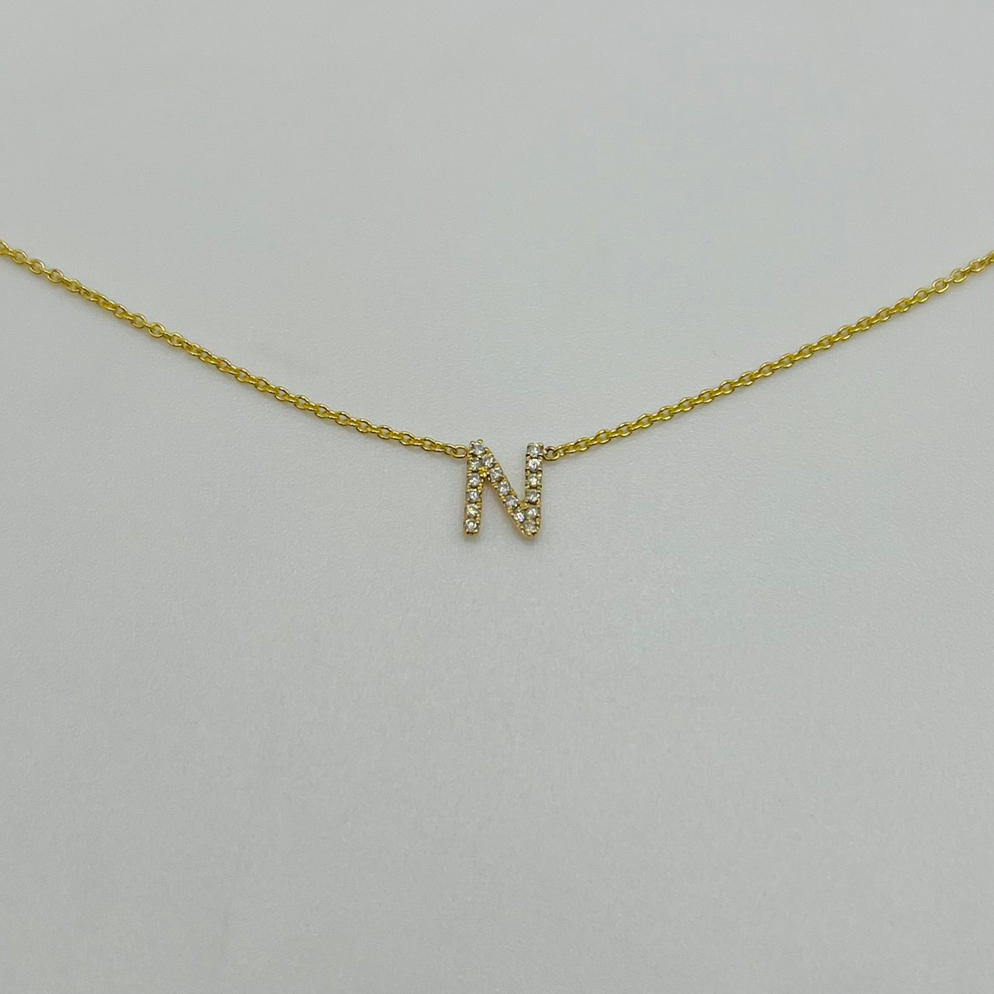 14k Gold Diamond Classic Initial Chain