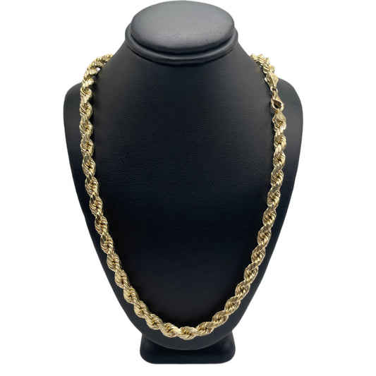 10K Gold 7mm Hollow Rope Chain