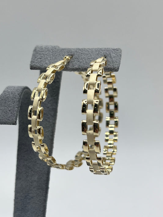 10K Gold Lightweight RX Hoop Earrings 42mm (large size)